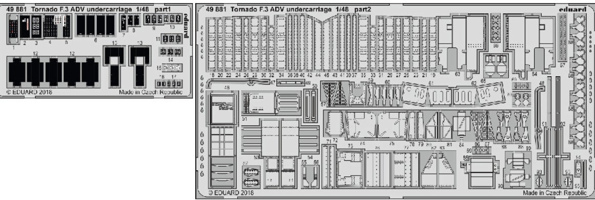 Eduard 49881 1/48 Aircraft- Tornado F3 ADV Undercarriage for RVL (Painted)
