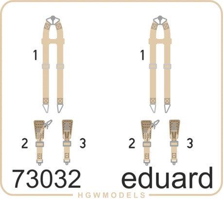 Eduard 73032 1/72 Aircraft- Luftwaffe Bombers WWII Seatbelts Super Fabric-Type (