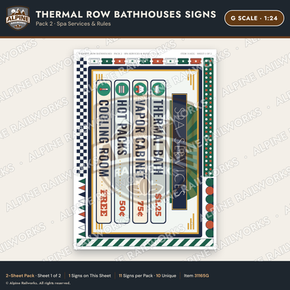 Alpine Railworks 31165G G Scale Roadside Signs - Hot Springs