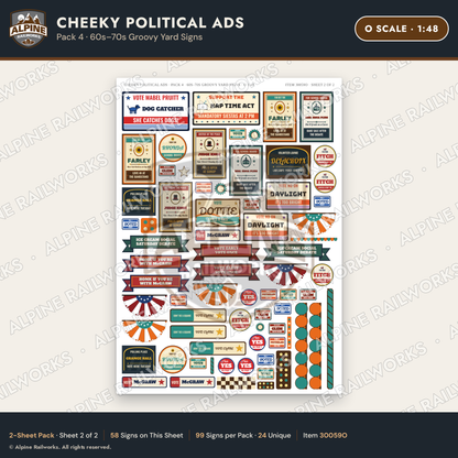 Alpine Railworks 30059O O Scale Cheeky Political Ads