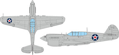 Eduard EX1124 1/48 P-40E US National Insignia w/ Red Center MASK