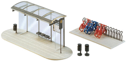 Faller 180553 HO Scale Bus Shelters & Bicycle Stands Model Kit