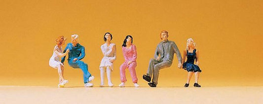 Preiser 14138 HO Scale Pedestrians Seated Couples pkg(3)