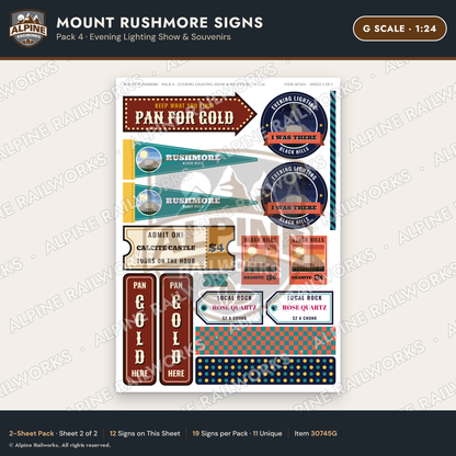 Alpine Railworks 30745G G Scale Tourist Signs - Mount Rushmore