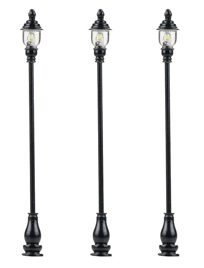 Faller 180108 HO Scale LED Park Lights, Cold White, 3 Pieces