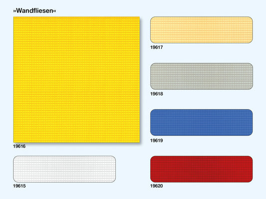 Preiser 19616 HO Scale Yellow Small Square Wall Tile Kit (3)