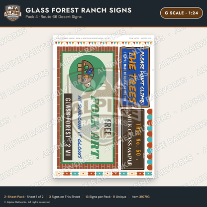 Alpine Railworks 31071G G Scale Roadside Signs - Bottle Tree Ranch