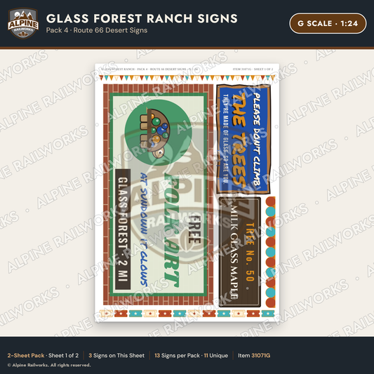 Alpine Railworks 31071G G Scale Roadside Signs - Bottle Tree Ranch