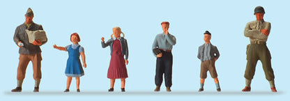 Preiser 10613 HO Scale Pedestrians US Soldiers w/Children