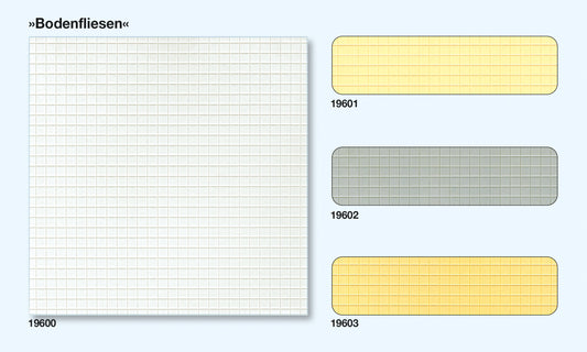 Preiser 19600 HO Scale White Square Tile Flooring Kit, 3-Pack