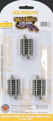 Bachmann 44836 N Scale E-Z Track Curved Track Nickel Silver Gray
