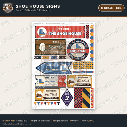 Alpine Railworks 30905G G Scale Roadside Attraction Signs - Shoe House