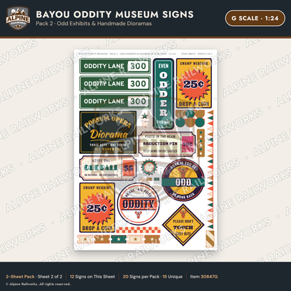 Alpine Railworks 30847G G Scale Roadside Signs - Oddity Museum