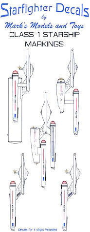 Starfighter Decals 26 - Star Trek - Class I Starship Markings