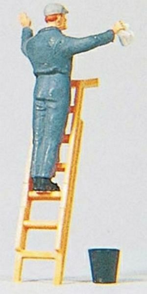Preiser 28048 HO Scale Passenger Car Window Washer w/Ladder