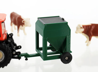 3D To Scale 64-346-GR 1/64 Portable Bulk Feed Bin Trailer, Green
