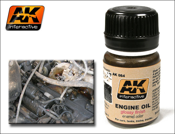 AK Interactive 84 Engine Oil Glossy Enamel Paint 35ml Bottle