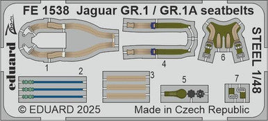 Eduard FE1538 1/48 Jaguar GR.1 / GR.1A Seatbelts STEEL
