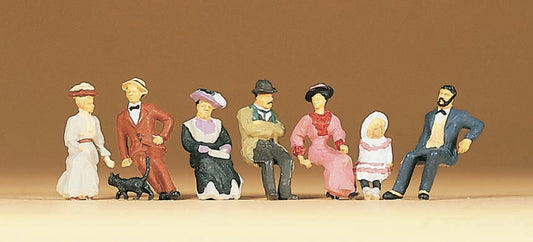 Preiser 12137 HO Scale 1900s Seated Platform People Set