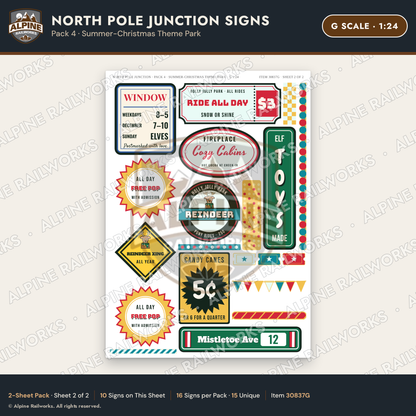Alpine Railworks 30837G G Scale Roadside Signs - Christmas Town