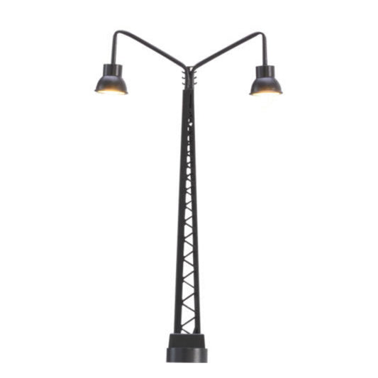 Brawa 83011 N Scale Lattice Boom Double-Arched LED Light with Plug and Base
