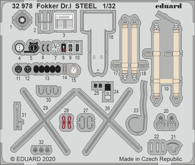 Eduard 32978 1/32 Fokker Dr I Steel for MEN (Pre-Painted)
