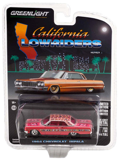 Greenlight 63010-A 1/64 1964 Chevrolet Impala Lowrider, Pink
