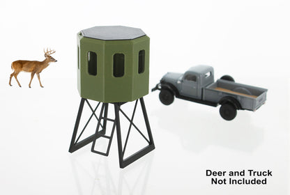 3D To Scale 64-348-DG 1/64 Octagon Hunting Blind, Camo Green