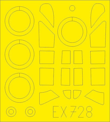 Eduard EX728 1/48 Mask P43 for DWN Canopy Mask Set