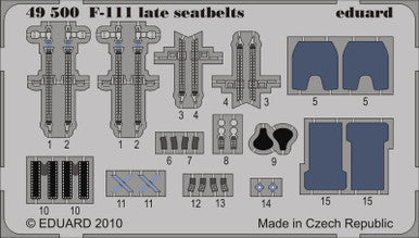 Eduard 49500 1/48 Seatbelts F111 Late for Hobby Boss (Pre-Painted)