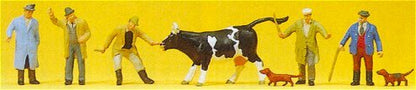 Preiser 10048 HO Scale People Working Cattle Traders pkg(5)