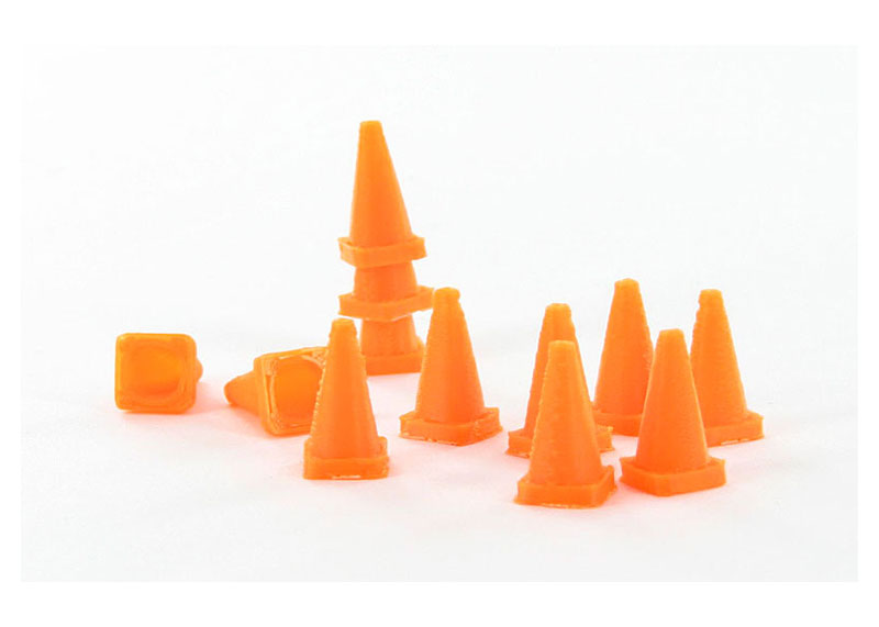 3D To Scale 64-110-OR 1/64 Scale Traffic Cones - 18 Pack Safety Orange
