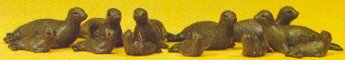 Preiser 20395 HO Scale Animals Seals pkg(12)