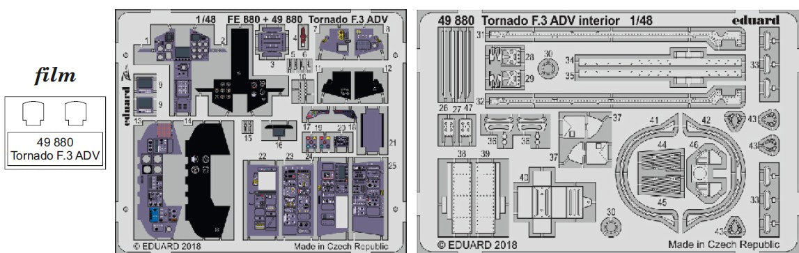 Eduard 49880 1/48 Aircraft- Tornado F3 ADV Interior for RVL (Painted)