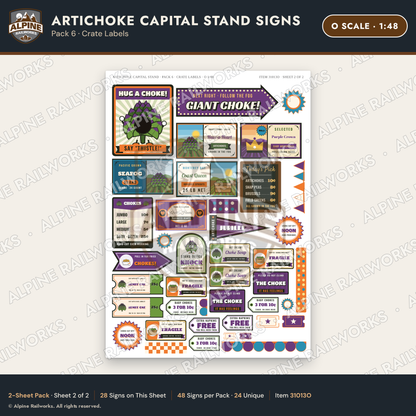 Alpine Railworks 31013O O Scale Roadside Signs - Giant Artichoke