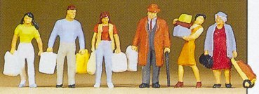 Preiser 10121 HO Scale Pedestrians People Shopping pkg(6)
