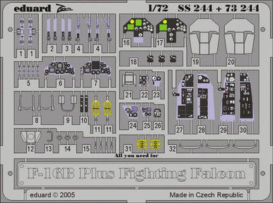 Eduard SS244 1/72 F-16B Plus Fighting Falcon Detail Set