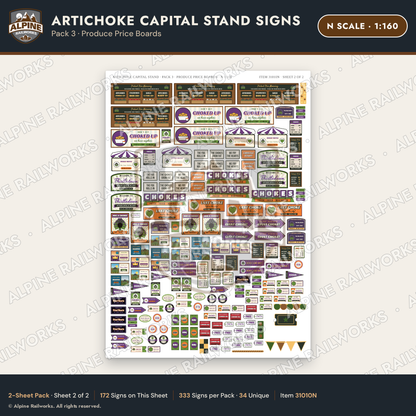 Alpine Railworks 31010N N Scale Roadside Signs - Giant Artichoke