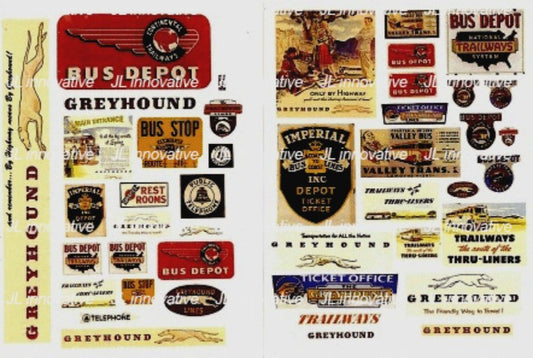 JL Innovative 267 HO 1950's Vintage Bus & Bus Depot Signs (44)