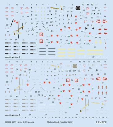 Eduard D48072 1/48 Decal Harrier GR.7/9 Stencils for Revell/Hasegawa
