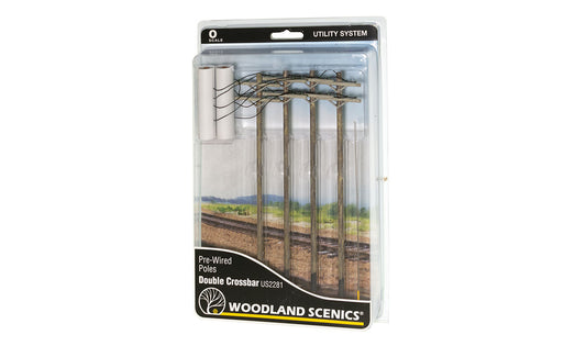 Woodland Scenics US2281 O Scale Pre-Wired Poles - Double Crossbar