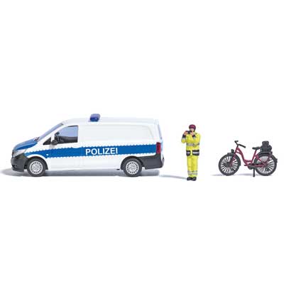 Busch 79801 HO Scale Chief Display Master - Action Set -- German Police Van, Fig