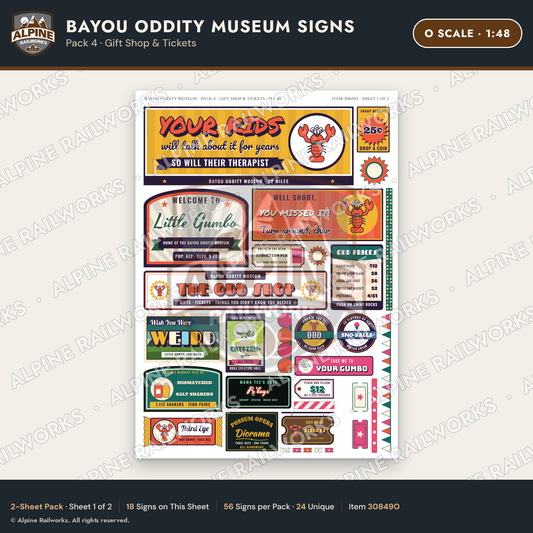 Alpine Railworks 30849O O Scale Roadside Signs - Oddity Museum