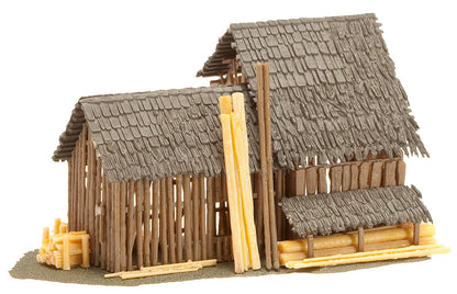 Faller 130294 HO Scale Log Barn Building Kit