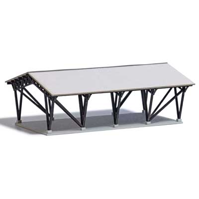 Busch 8207 N Scale Farm Equipment Shelter -- Laser-Cut Kit - 3-3/4 x 2-5/8 x 1-5