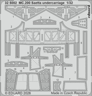 Eduard 325002 1/32 Photo Etch MC.200 Saetta Undercarriage for ITALERI