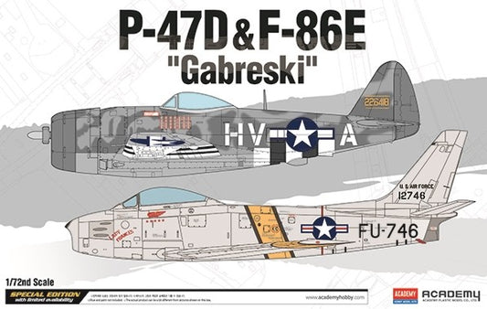 Academy 12530 1/72 P47D & F84E Gabreski USAAF Fighter (2 Kits)