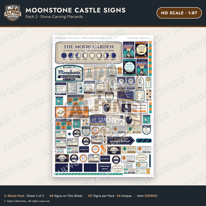 Alpine Railworks 31015HO HO Scale Roadside Signs - Stone Castle