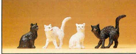 Preiser 47063 1/25 Scale Domestic Animal Figures- Assorted Cats