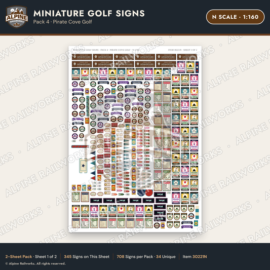 Alpine Railworks 30221N N Scale Miniature Golf Signs